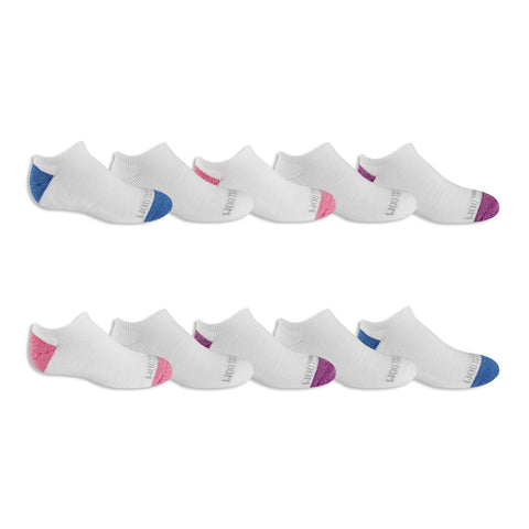Fruit of the Loom Girls Everyday Soft Cushioned No Show Socks 10 Pair