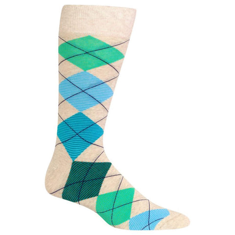 Hot Sox Mens Feed Stripe Argyle Crew Socks