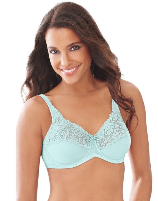 Lilyette Women`s Tailored Minimizer Bra with Lace Trim