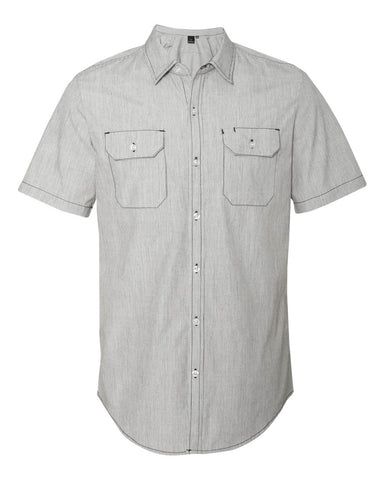 Burnside Dobby Stripe Short Sleeve Shirt, XL, Blue