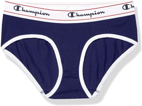 Champion Womens Heritage Hipster Panty, 2XL, Grey White Logo Print