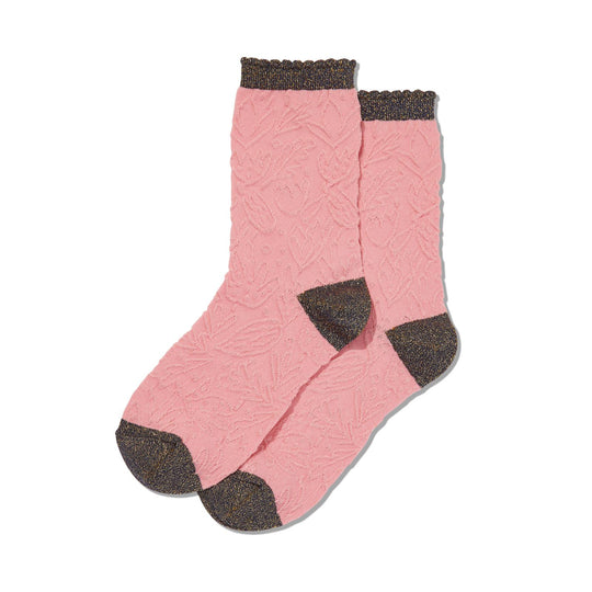 Hot Sox Womens Floral Texture Crew Socks