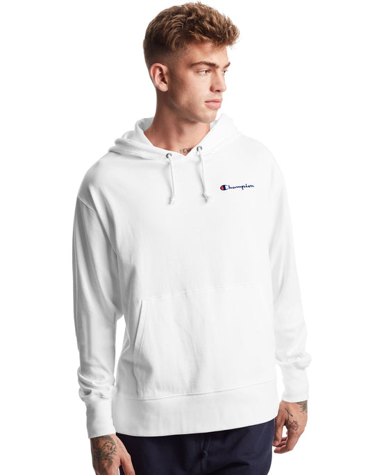 Champion Life Mens Midweight Jersey Hoodie, L, Citrus Pink