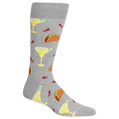 Hot Sox Mens Margaritas and Tacos Crew Socks