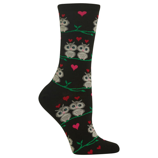 Hot Sox Womens Owl Love Crew Socks