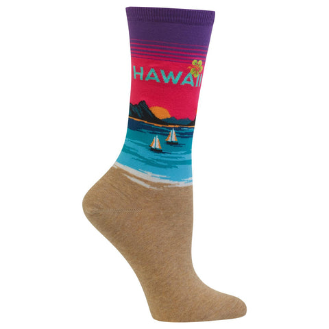 Hot Sox Womens Hawaii Crew Socks