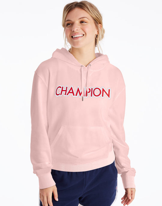 Champion Womens Campus French Terry Hoodie, L, Athletic Navy