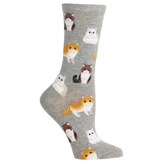 Hot Sox Womens Persian Cats Crew Socks