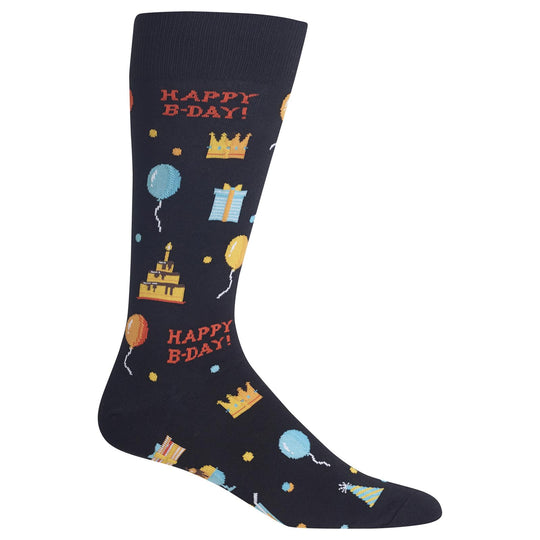Hot Sox Mens Happy Birthday Crew Socks