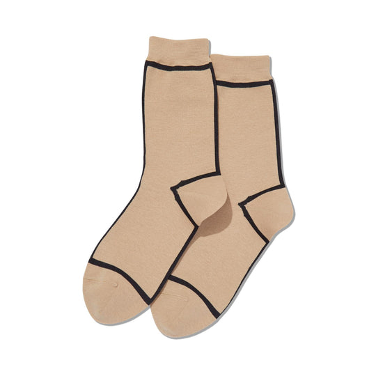 Hot Sox Womens Front and Back Stripe Crew Socks