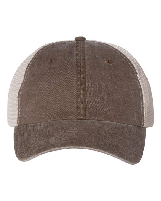 Sportsman Pigment-Dyed Trucker Cap, Adjustable, Texas Orange/Stone