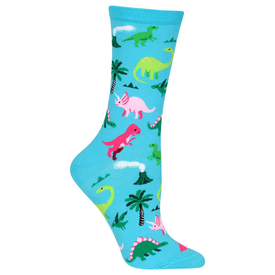 Hot Sox Womens Dinosaur Crew Socks