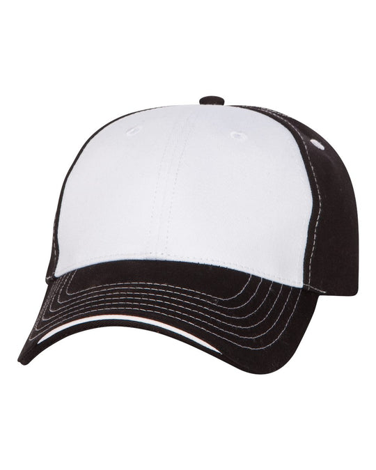 Sportsman Tri-Color Cap, One Size, White/Black
