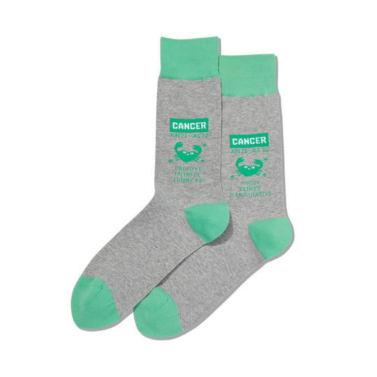 Hot Sox Mens Cancer Zodiac Crew Socks