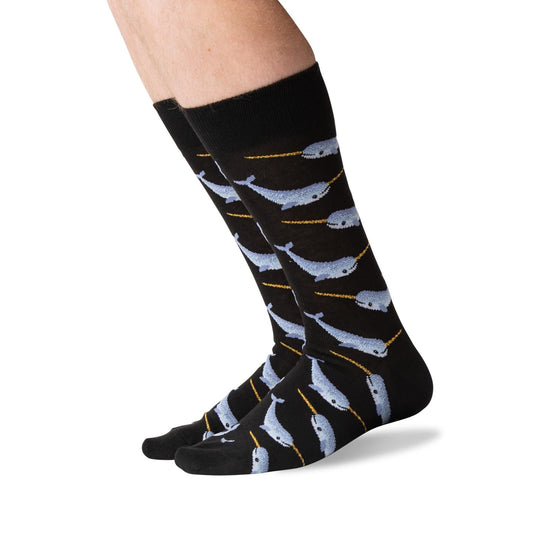 Hot Sox Mens Narwhal Crew Socks
