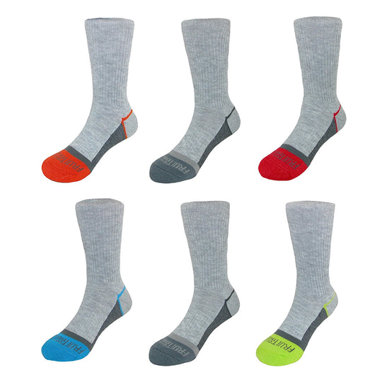Fruit Of The Loom Boys Open 6 Pack Crew Socks