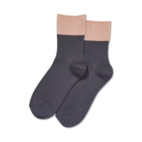 Hot Sox Womens Color Block Metallic Anklet Socks