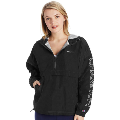 Champion Womens Lightweight Anorak Jacket, L, Athletic Navy
