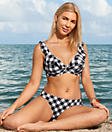 Freya Womens Totally Check Underwire High Apex Bikini Top