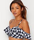 Freya Womens Totally Check Bardot Bikini Top