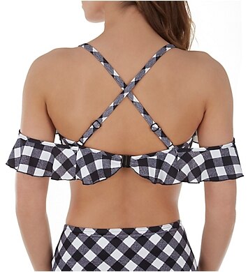Freya Womens Totally Check Bardot Bikini Top