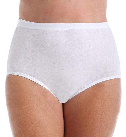 Fruit Of The Loom Fit for Me Women`s Plus Size Cotton White Brief Panties