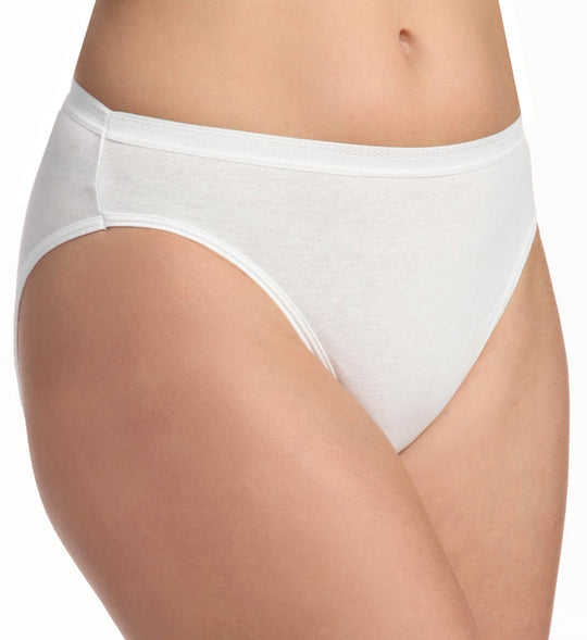 Fruit of the Loom Women`s 3 Pack White Cotton Hi-Cut Brief Panty
