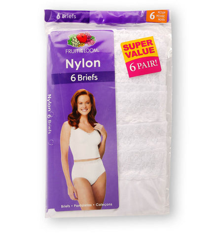 Fruit of the Loom Women`s 6-Pack Nylon Brief Panties