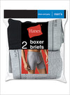 Hanes Men's Red Label Boxer Briefs Blk/Grey 2 Pack