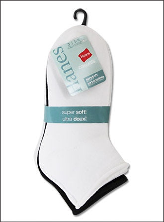Hanes Casuals Lightweight Women's Ankle Socks 3 Pairs