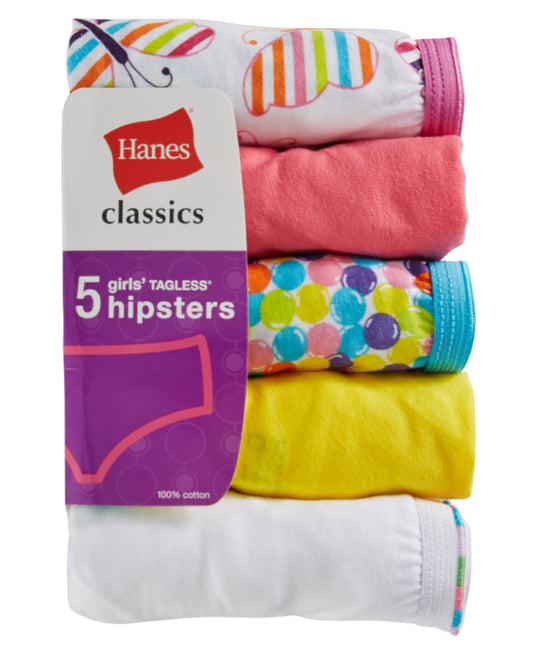 Hanes Classics Girls Hipster, 5 Pack