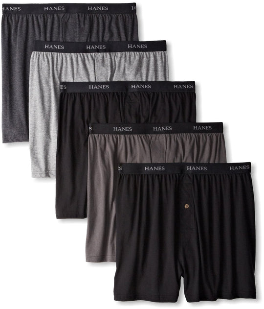 Hanes Classics Men's TAGLESS ComfortSoft Knit Boxers with Comfort Flex Waistband 5-Pack