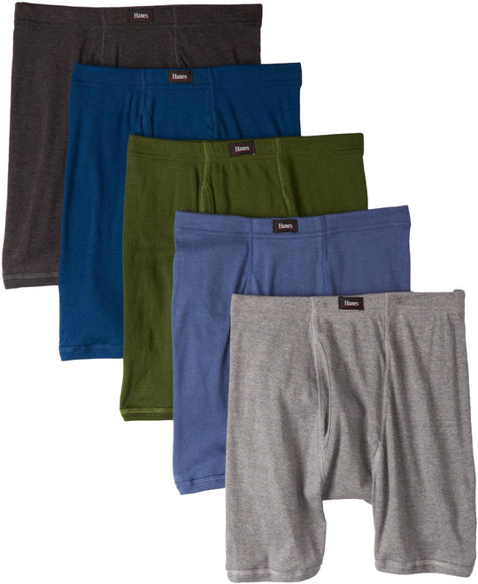 Hanes Classics Men's Dyed Boxer Briefs with ComfortSoft Waistband 5-Pack
