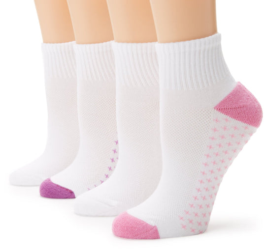 Hanes Women's 4 Pack Fit Comfort Collection Ankle Sock