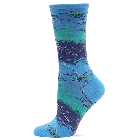 Hot Sox Womens Collection Monet Waterlilies Trouser Sock