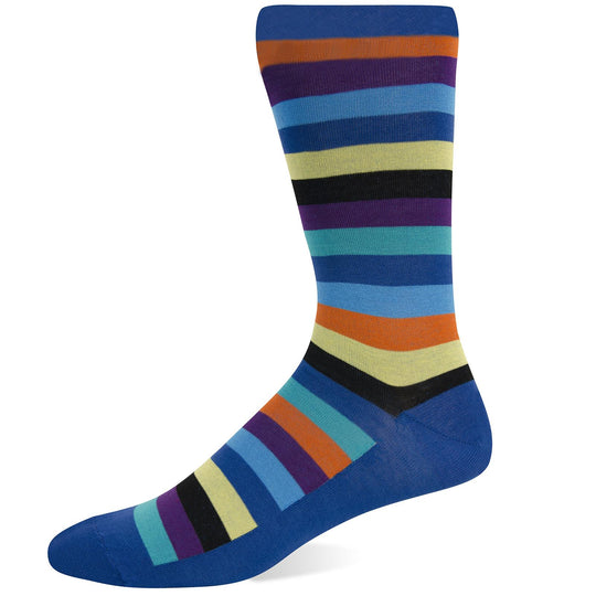 Hot Sox Mens Basics Collection Fun Stripe Crew Sock