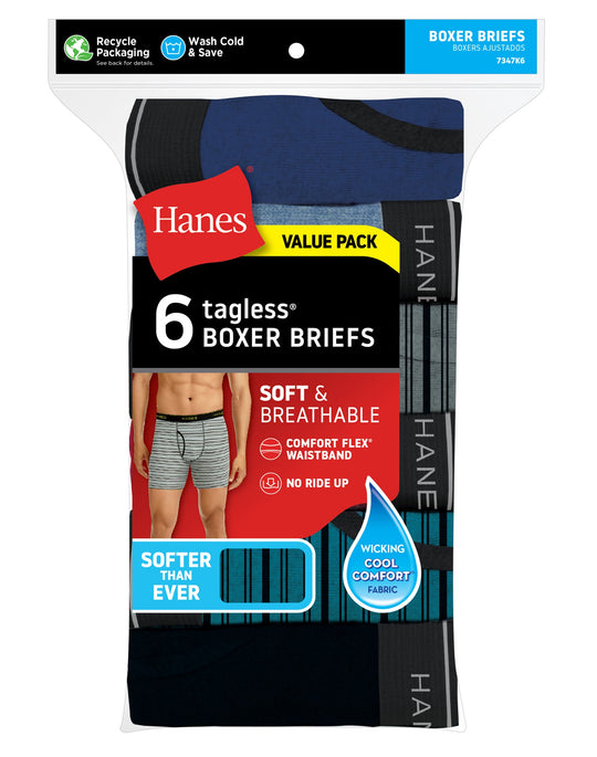 Hanes Men's Tagless® Boxer Briefs 6-Pack