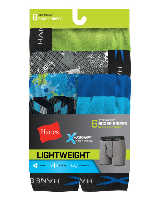 Boys' X-Temp® Lightweight Boxer Briefs 6-Pack
