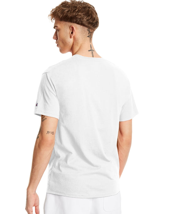 Champion Mens Classic Short-Sleeve Jersey Tee, XL, White