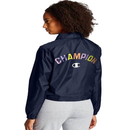 Champion Womens Cropped Coaches Jacket, XS, White