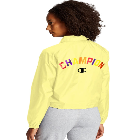 Champion Womens Cropped Coaches Jacket, XS, White