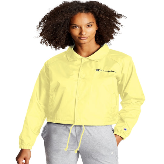 Champion Womens Cropped Coaches Jacket, XS, White