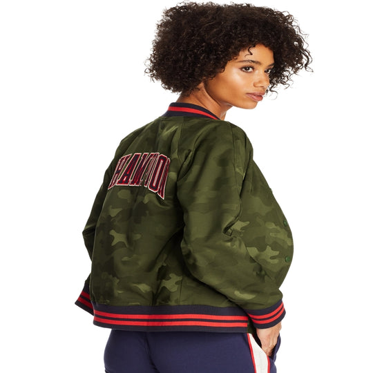 Champion Life Womens Bomber Camo Jacket, L, Black Camo