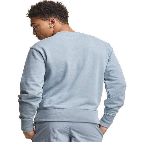 Champion Life Mens Reverse Weave French Terry Crew with Mesh Pocket, L, Mindful