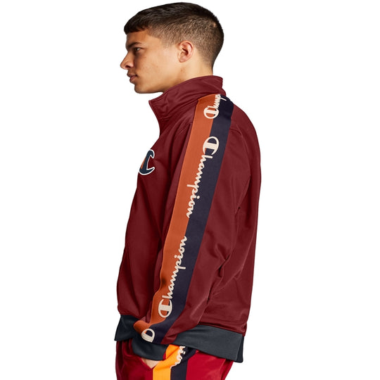 Champion Life Mens Track Jacket, S, Cherry Pie/Navy