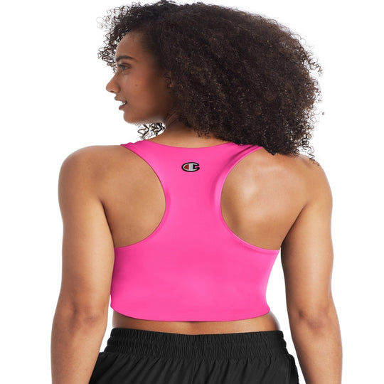 Champion Womens Cropped Fitted Tank, XL, Bubbly Pink