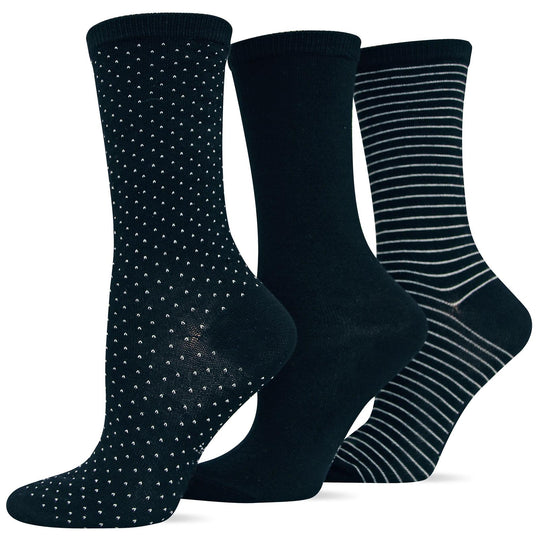 Hot Sox Womens Originals Polka Dot 3 Pack Trouser Socks