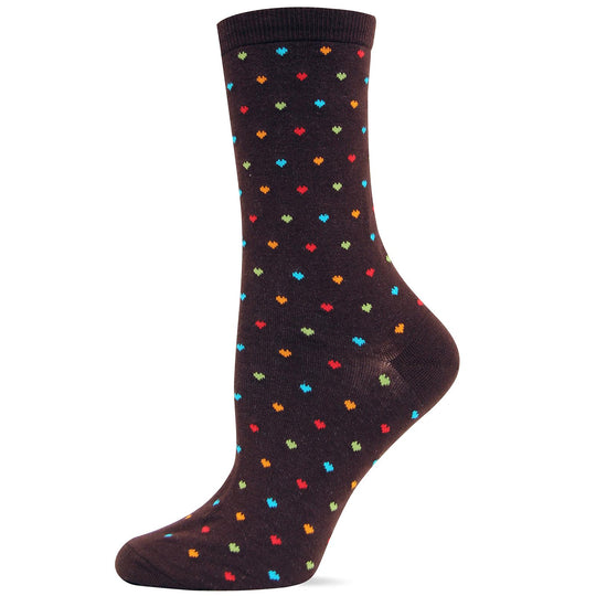 Hot Sox Womens Originals Pindot Hearts Trouser Sock