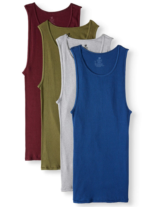 Hanes Mens FreshIQ ComfortSoft Dyed Assorted Tank Undershirt 2XL 4-Pack