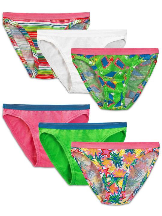 Fruit of the Loom Girls` 6-Pack Wardrobe Assorted Bikini